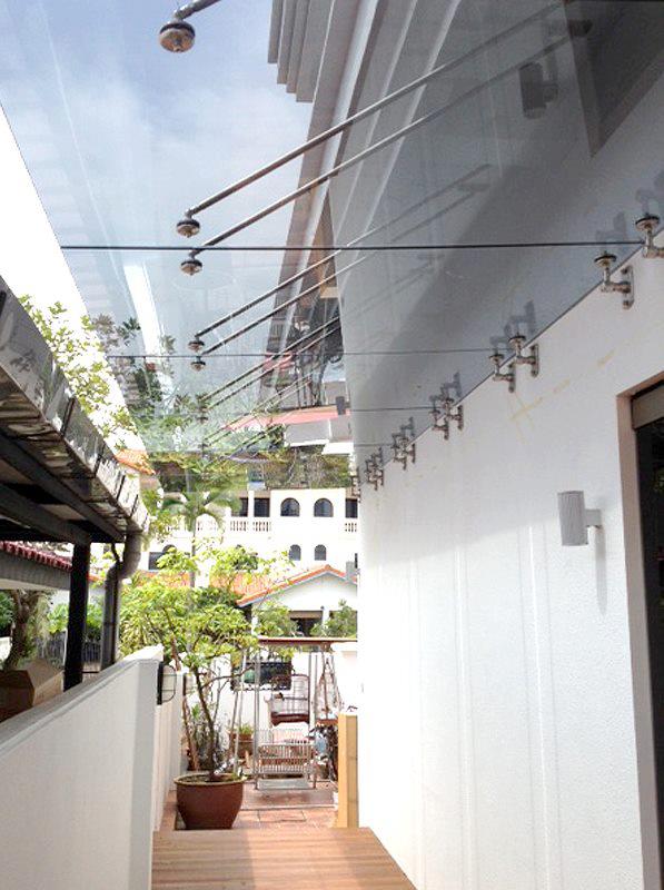 glass canopy,reinforcement bar